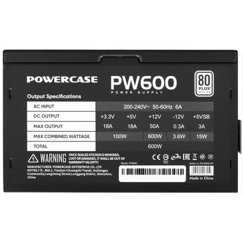 Блок питания PowerCase PW600 [PS-600W-DC] черный thumb 4