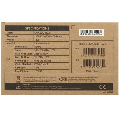 ZALMAN Кулер для процессора ZALMAN CNPS80G Rev.3  черный, фото 6