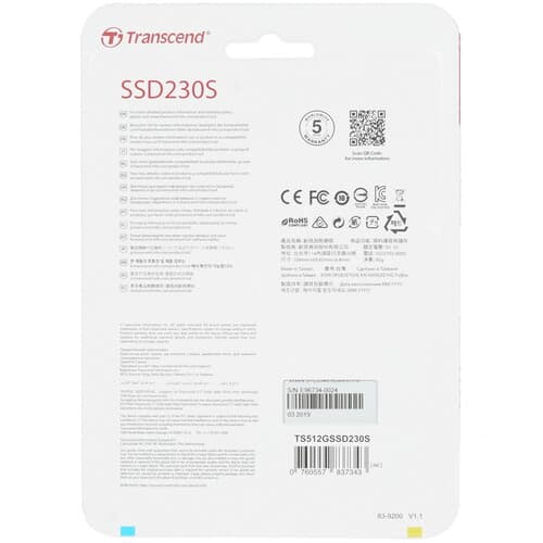 Transcend 512 ГБ 2.5" SATA накопитель Transcend 230S [TS512GSSD230S], фото 2