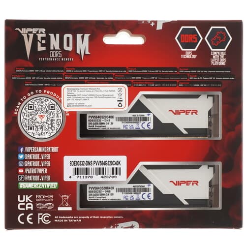 Patriot Memory Оперативная память Patriot Viper Venom [PVV564G520C40K] 64 ГБ, фото 4