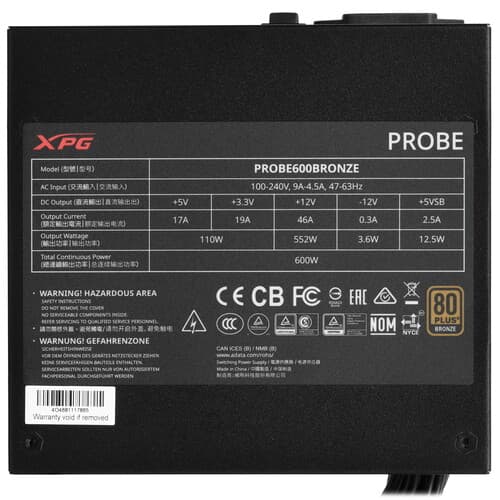 Блок питания ADATA XPG PROBE 600W [PROBE600B-BKCEU] черный thumb 4