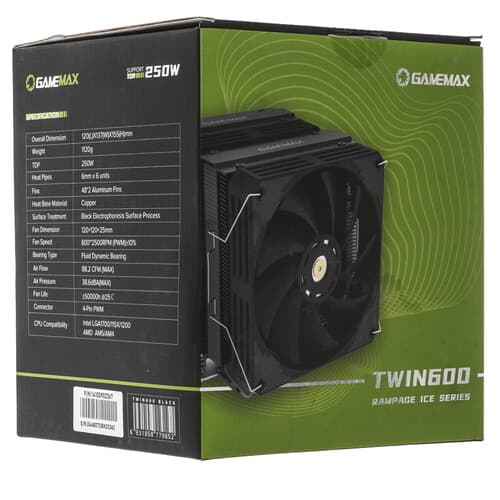 GameMax Кулер для процессора GameMax Twin 600 Black [ГС-00007689] черный, фото 11