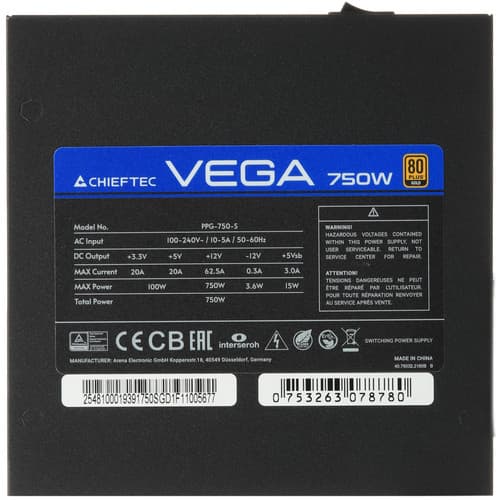 Блок питания Chieftec Vega 750W [PPG-750-S] черный thumb 4