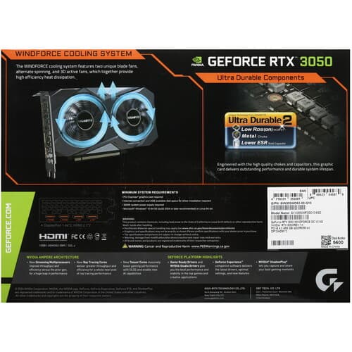 GIGABYTE Видеокарта GIGABYTE GeForce RTX 3050 WINDFORCE V2 OC [GV-N3050WF2OCV2-6GD], фото 8
