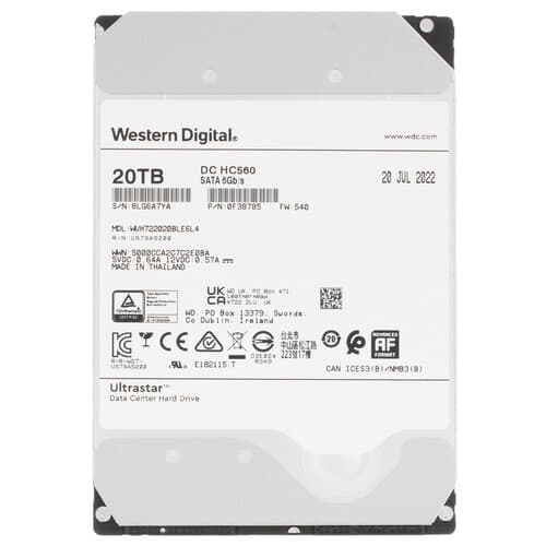 Western Digital 20 ТБ Жесткий диск WD Ultrastar DC HC560 [0F38785]