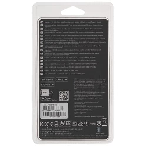 Apacer 960 ГБ 2.5" SATA накопитель Apacer AS340 PANTHER [AP960GAS340G-1], фото 2