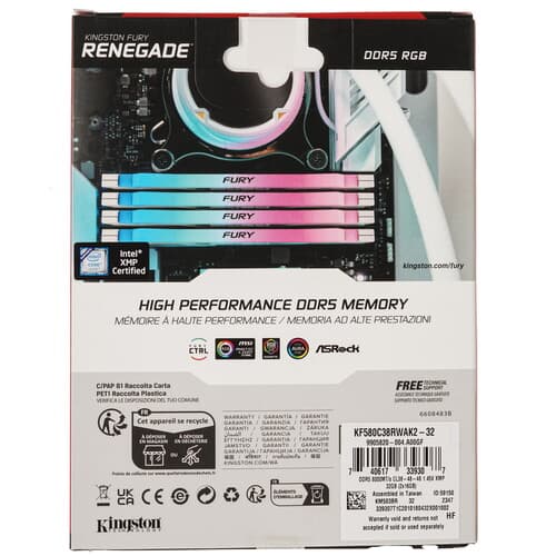 Kingston FURY Оперативная память Kingston Fury Renegade White RGB [KF580C38RWAK2-32] 32 ГБ, фото 5