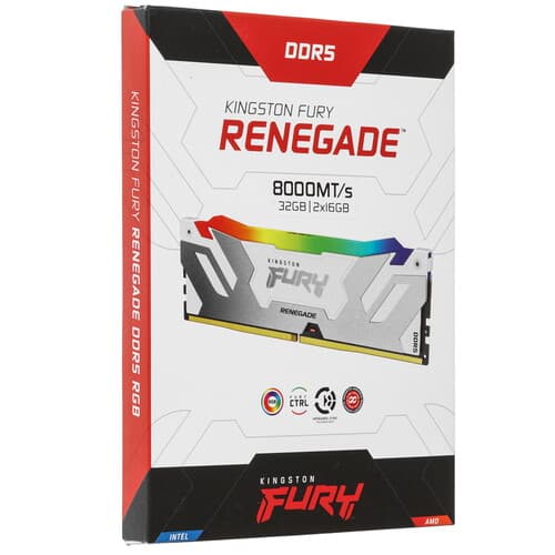 Kingston FURY Оперативная память Kingston Fury Renegade White RGB [KF580C38RWAK2-32] 32 ГБ, фото 6