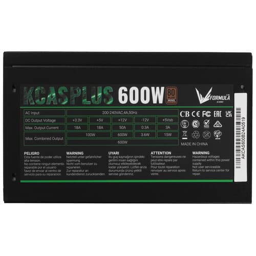 Блок питания Formula KCAS PLUS 600W [KCAS PLUS 600 PLUS] черный thumb 4