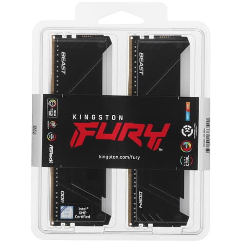 Kingston FURY Оперативная память Kingston FURY Beast Black RGB [KF432C16BB2AK2/32] 32 ГБ, фото 4