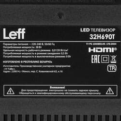 Leff 31.5" (80 см) Телевизор Leff 32H690T черный, фото 6