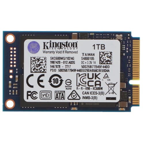 Kingston 1024 ГБ MSATA накопитель Kingston KC600 [SKC600MS/1024G]