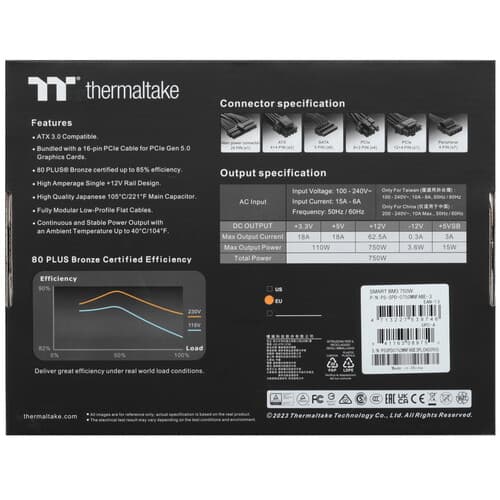 Блок питания Thermaltake Smart BM3 750W - TT Premium Edition [PS-SPD-0750MNFABE-3] черный thumb 9