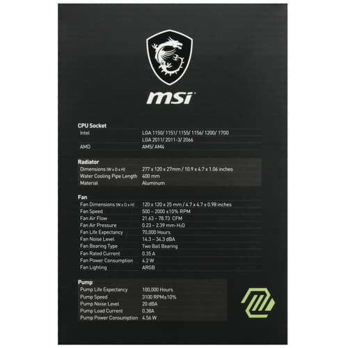 Система охлаждения MSI MAG CORELIQUID M240 черная thumb 10