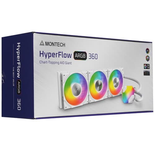 Система охлаждения Montech HyperFlow 360 ARGB  белая thumb 10