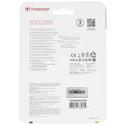 Transcend 480 ГБ 2.5" SATA накопитель Transcend 220S [TS480GSSD220S], фото 2