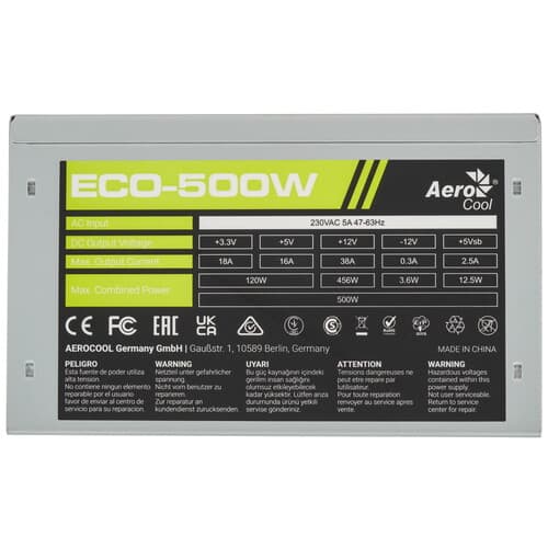 AeroCool Блок питания AeroCool ECO 500W [ECO-500W] серый, фото 4