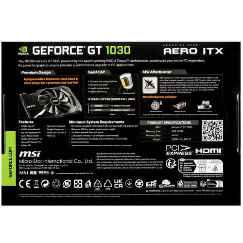MSI Видеокарта MSI GeForce GT 1030 AERO ITX OC [GeForce GT 1030 AERO ITX 4GD4 OC], фото 8