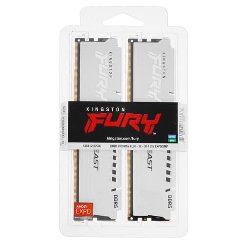 Kingston FURY Оперативная память Kingston FURY Beast White AMD [KF560C36BWEK2-64] 64 ГБ, фото 4