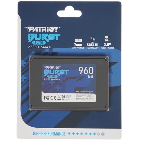 Patriot Memory 960 ГБ 2.5" SATA накопитель Patriot Burst Elite [PBE960GS25SSDR]