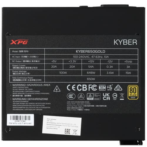 Блок питания ADATA XPG KYBER 650 [KYBER650G-BKCEU] черный thumb 4