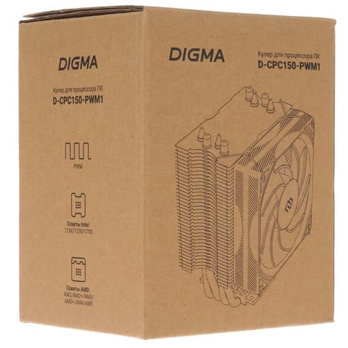 Digma Кулер для процессора Digma D-CPC150-PWM1  черный, фото 12