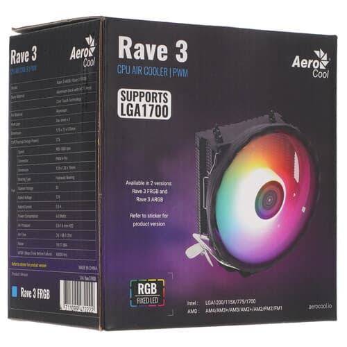 AeroCool Кулер для процессора AeroCool Rave 3 FRGB [ACTC-RV30310.01] черный, фото 11