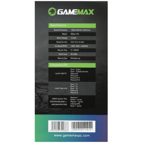 GameMax Кулер для процессора GameMax Gamma 500 RGB  черный, фото 12