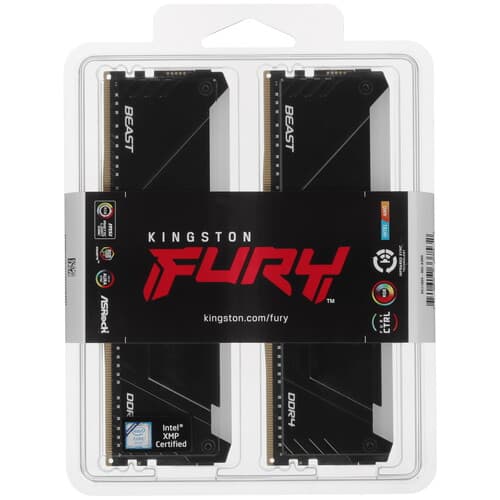 Kingston FURY Оперативная память Kingston FURY Beast Black RGB [KF432C16BB2AK2/16] 16 ГБ, фото 4