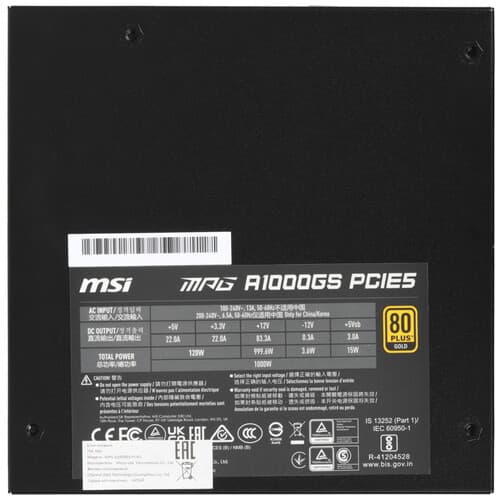 Блок питания MSI MPG A1000GS PCIE5  черный thumb 4