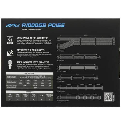 Блок питания MSI MPG A1000GS PCIE5  черный thumb 9