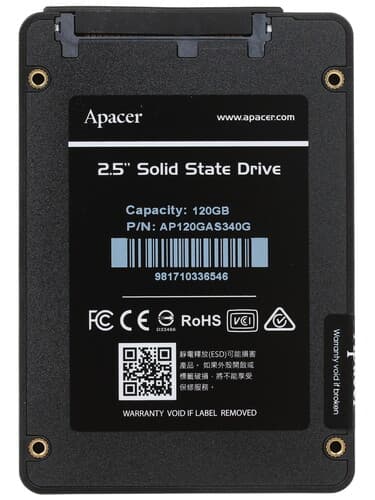 Apacer 120 ГБ 2.5" SATA накопитель Apacer AS340 PANTHER [AP120GAS340G-1], фото 3