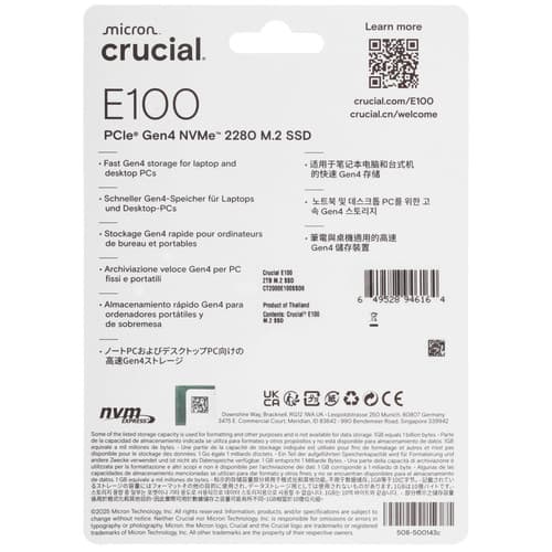 2000 ГБ M.2 NVMe накопитель Crucial E100 [CT2000E100SSD8] thumb 2