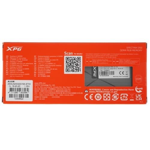 XPG (ADATA) Оперативная память ADATA XPG SPECTRIX D50 RGB [AX4U320032G16A-ST50] 32 ГБ, фото 3