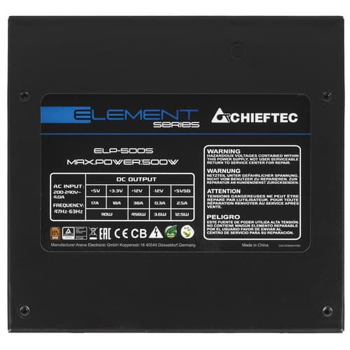 Блок питания Chieftec ELEMENT 500W [ELP-500S] черный thumb 4