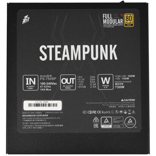 Блок питания 1STPLAYER STEAMPUNK 750W [PS-750SP] черный thumb 4
