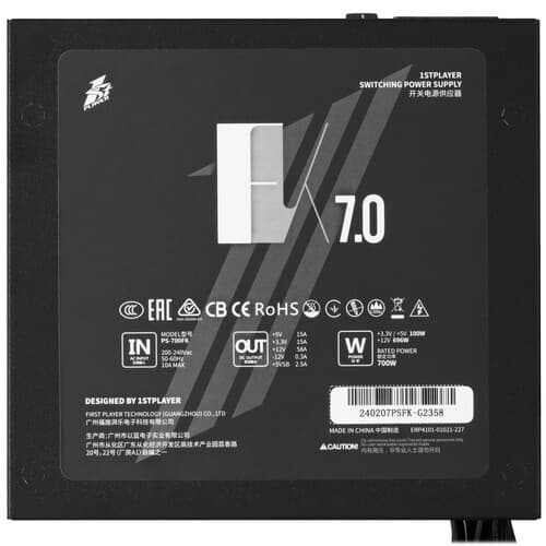 Блок питания 1STPLAYER FK 7.0 [PS-700FK] черный thumb 4