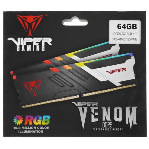 Patriot Memory Оперативная память Patriot Viper Venom RGB [PVVR564G520C40K] 64 ГБ, фото 4