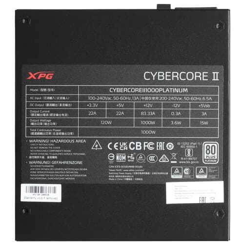 Блок питания ADATA XPG CYBER CORE II 1000W [CYBERCOREII1000P-BKCEU] черный thumb 4