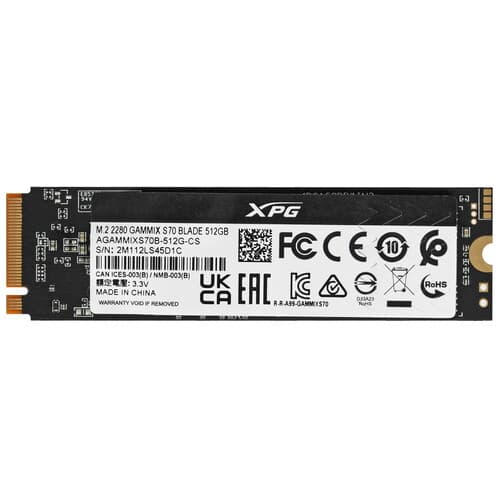 512 ГБ M.2 NVMe накопитель ADATA XPG GAMMIX S70 BLADE [AGAMMIXS70B-512G-CS] thumb 1