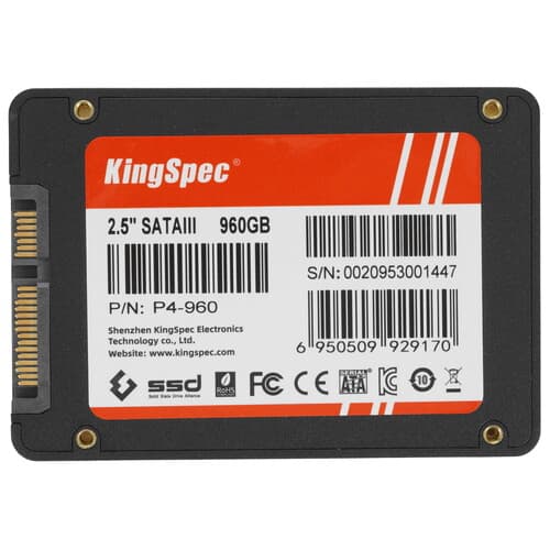 KingSpec 960 ГБ 2.5" SATA накопитель KingSpec P4-960, фото 2