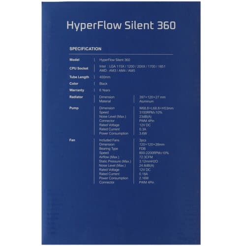 Система охлаждения Montech HyperFlow Silent 360 черная thumb 8