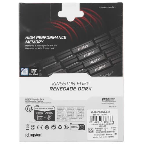 Оперативная память Kingston FURY Renegade [KF436C16RB2K4/32] 32 ГБ thumb 3