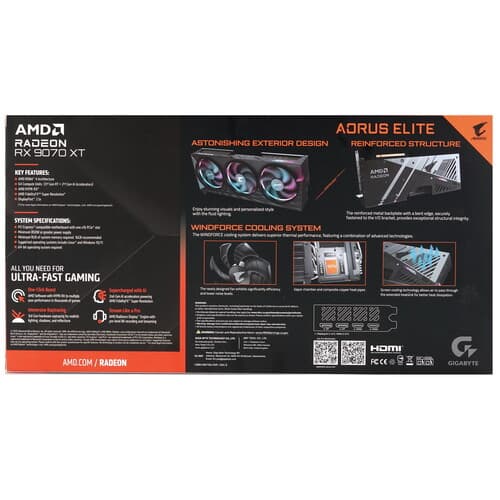 GIGABYTE Видеокарта GIGABYTE AMD Radeon 9070 XT AORUS ELITE [GV-R9070XTAORUS E-16GD], фото 11
