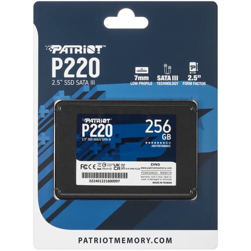 Patriot Memory 256 ГБ 2.5" SATA накопитель Patriot Memory P220 [P220S256G25]