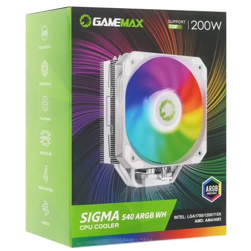Кулер для процессора GameMax Sigma 540 ARGB WT [Sigma540ARGBWT] белый thumb 11