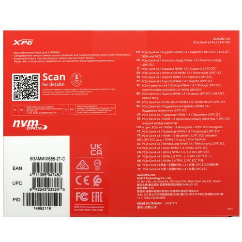 2000 ГБ M.2 NVMe накопитель ADATA XPG GAMMIX S55 [SGAMMIXS55-2T-C] thumb 3