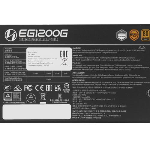 Блок питания LIAN LI EDGE GOLD 1200W [G9P.EG1200G.BH00.RU] черный thumb 4