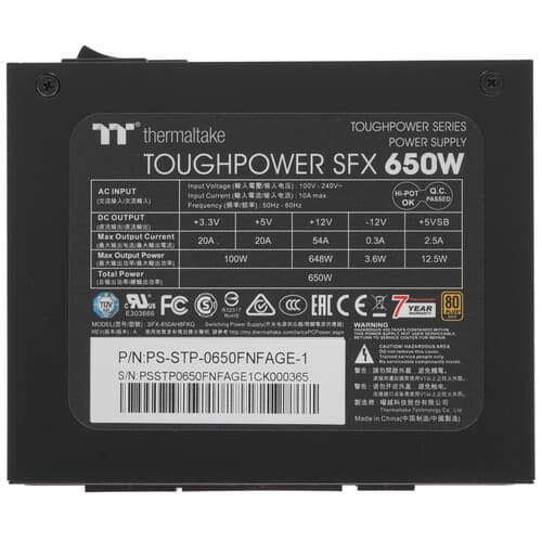 Блок питания Thermaltake SFX 650W [PS-STP-0650FNFAGE-1] черный thumb 4