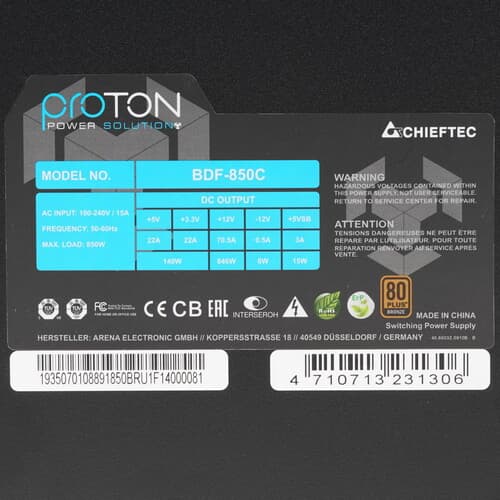 Блок питания Chieftec Proton 850W [BDF-850C] черный thumb 4